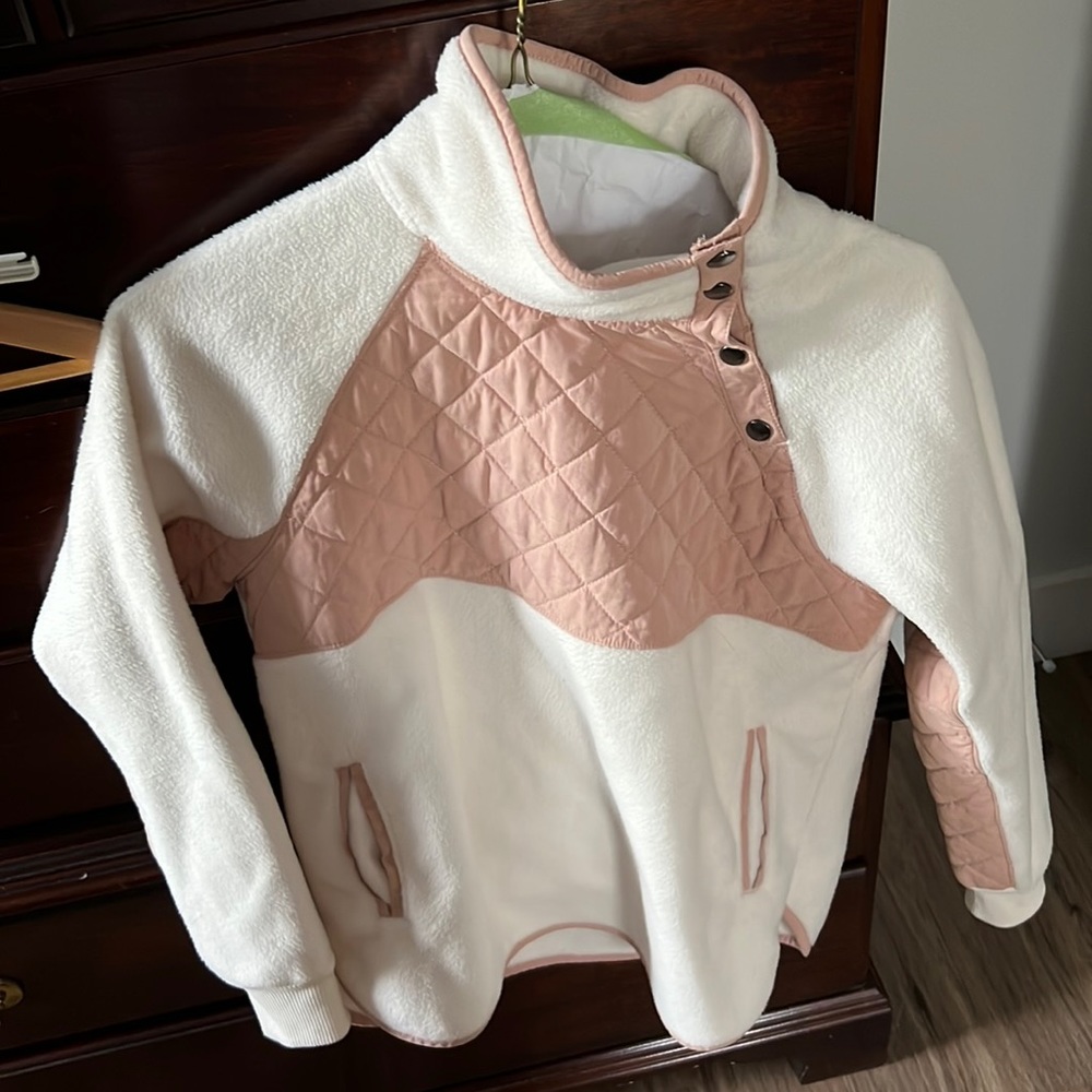 White and blush jacket